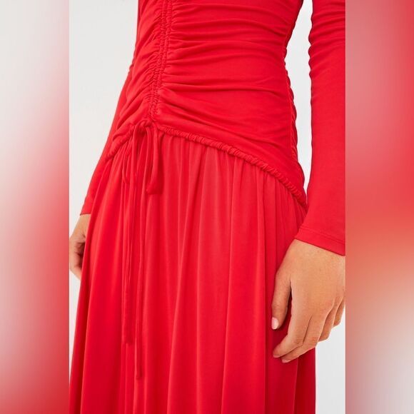 FARM Rio Red V Neckline Long Sleeve Dress - Picture 11 of 17